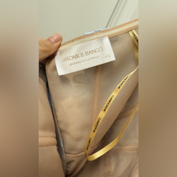 Bronx & Banco Blue Jasmine Maraya Strapless Embroidered Gown S NWOT - Picture 8 of 8